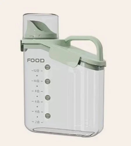Airtight Rice Storage Container with Measuring Cup Cereal Dry Food Containers Dispenser Pet Dog Cat Food Container Box BPA Free