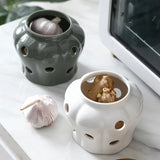 Kitchen Ventilation Storage Tank Pumpkin Jar Hollow Out Ceramic Storage Tank Garlic Ginger Dried Chili Pepper Storage  Jars