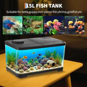 Aquarium Starter Kits - Arcrylic Fish Tank with Led Lights Freshwater & Marine Aquarium Tank for Betta, Fish Breeding Box