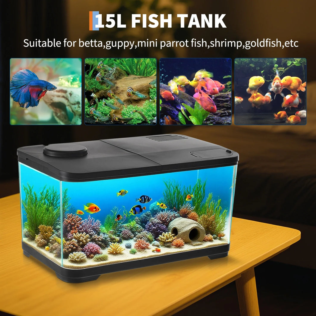 Aquarium Starter Kits - Arcrylic Fish Tank with Led Lights Freshwater & Marine Aquarium Tank for Betta, Fish Breeding Box