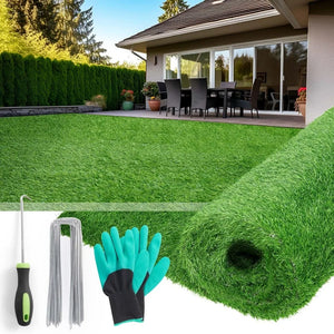 Artificial Grass Turf Roll Outdoor for Garden Landscape Decoration, Astroturf Rug with Drainage Holes,Synthetic Grass Lawn for B