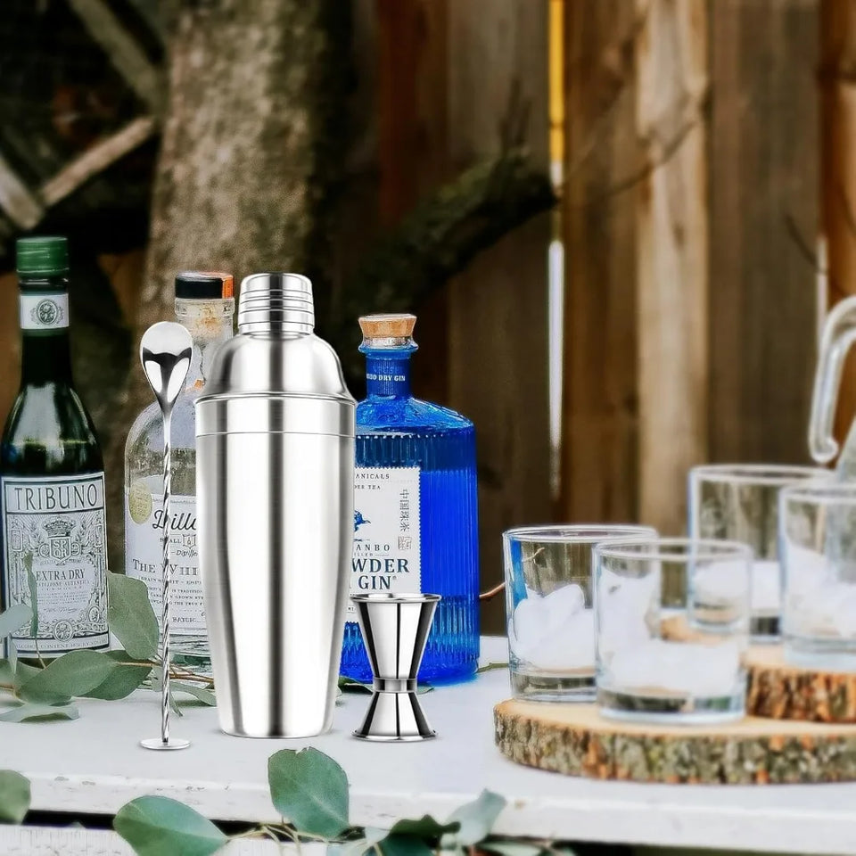 24OZ Cocktail Shaker Set - Cocktail Bar Martini Drink Shaker Set with Strainer, Stainless Steel Bartender Kit Drink Mixer with