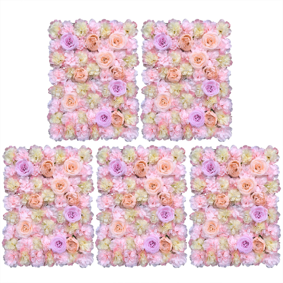 Artificial Wall Panels Flower Wall Mat Silk Flower Panels for Outdoor Garden Backyard Fence Privacy Screen and Indoor Wall Decor