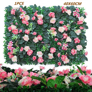 Green Artificial Plants Wall Panel Plastic Outdoor Lawns Fake Flowers Decor  Wedding Backdrop Party Garden Grass Flower Wall