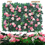 Green Artificial Plants Wall Panel Plastic Outdoor Lawns Fake Flowers Decor  Wedding Backdrop Party Garden Grass Flower Wall