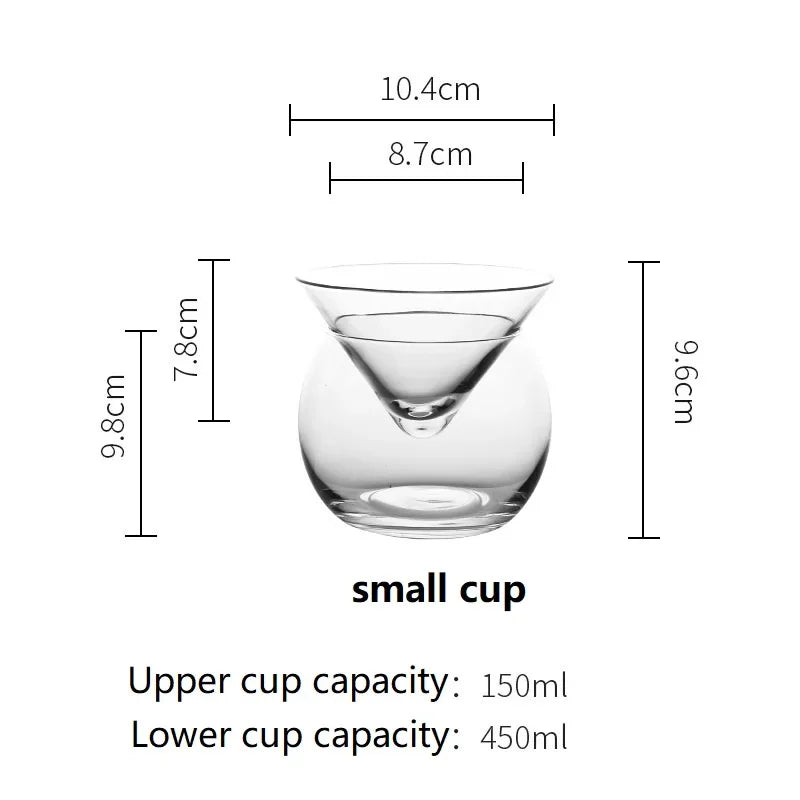 Cocktail Cup Triangle with Base Beverage Glasses Martini Molecular Creative Glass Ball Cup Party Drinking Ware Bar Accessories