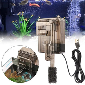 Fish Tank Filter Water Pumps External Hang Up Filter For Aquarium Filter Oxygen Submersible Water Purifier Suspended Filter