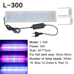Super Bright Lamp LED Aquarium Light for Aquatic Plant Grow Fish Tank Extensible Clip RGB Waterproof Lamp 220-240V 20~70CM