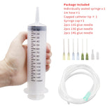 100-550ml Large Syringes With Tube for Liquid Plastic Syringes With Tip Cap for Glue Dispensing, Watering, Refilling, Feeding