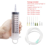 100-550ml Large Syringes With Tube for Liquid Plastic Syringes With Tip Cap for Glue Dispensing, Watering, Refilling, Feeding
