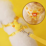 Cartoon Duck Dog Harness and Leash Set Adjustable Puppy Collar Strap Pet Cat Harness Vest for French Bulldog Walking Accessories