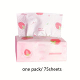 1 Pack/5 Packs/10Packs  of Strawberry Printed 4-layer Soft Paper, Household Paper, Toilet Paper, Napkins, Kitchen Paper