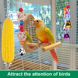 10PCS Bird Toys Set Swing Chewing Training Toys Bird Perch Stand Parrot Toy for Budgerigar Parakeet Conure Cockatiel Mynah