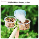 【N】Parrot Food Bowl Feeder Cup With Clip Small Pet Bird Feeder Water Bowl Bird Cage Feeder Pet Feeding Basin Bracket Accessories