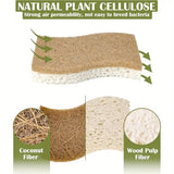 6/12Pcs Natural Kitchen Sponge Cellulose and Coconut Scrubber for Dishes Pack of Household Cleaning Sponges White