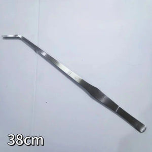 Stainless Steel Aquarium Tweezers Set (27/38/48cm) - Curved Aquascaping Tools for Plants & Feeding, Fish Tank Maintenance Kit