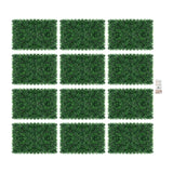 Pack of 12 Artificial Hedge Plant Fence Screen Green Wall Panels Decor Beautiful for Balcony Fence, UV Protection