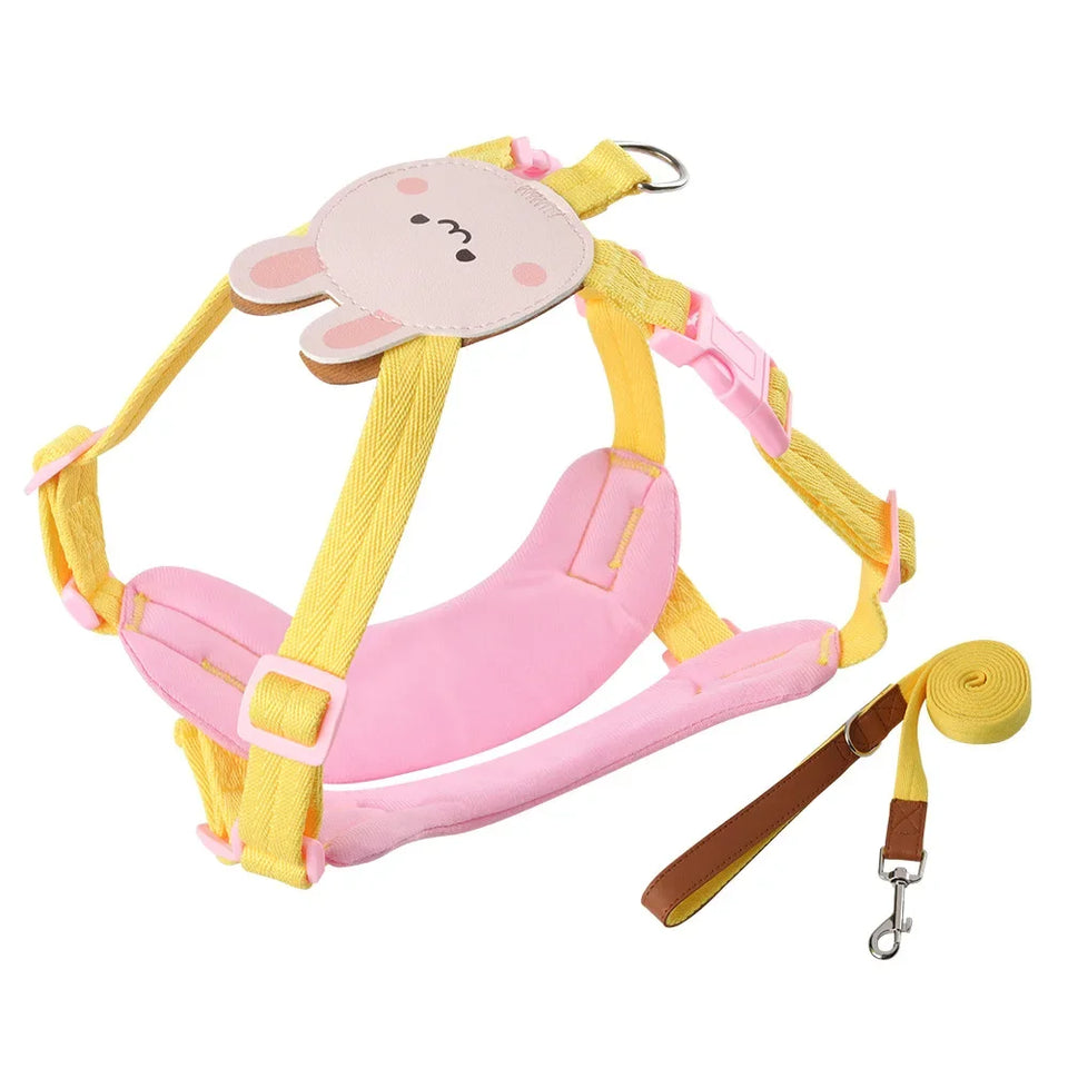 Cute Duck Adjustable Cat Harness Leash Pets Collar for Small Dog Cats Safe Comfortable Outdoor Walks Rope For Puppy Accessorie