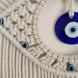 Macrame Wall Hanging Handmade Turkish Evil Eye Pendant Tapestry Nazar Decoration for Home Living Room Wall Home Decor Gift Tapiz