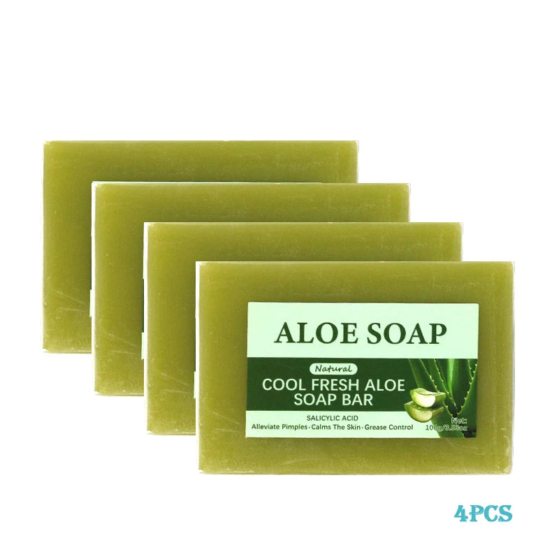 1/2/4/6Pcs Aloe Vera Whitening Soap, Remove Acne, Pimples, Skin Radiant, Improve Skin Luster, Vegan Bath Wash for All Skin Types
