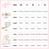 Bowtie Dog Collar Leash Harness White Unique Style Necklace with Detachable Bow Tie for Puppy Small Medium Large Dogs Wedding