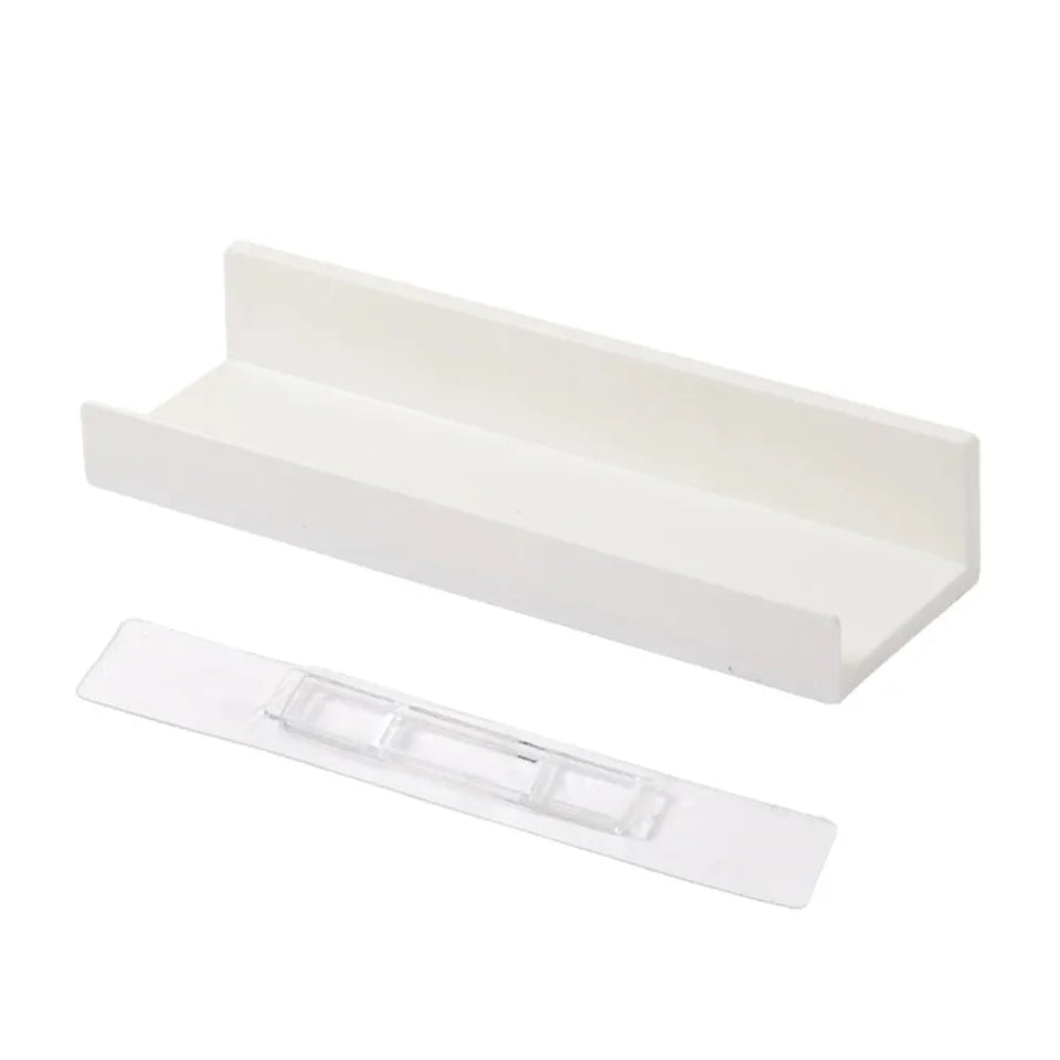 Multifunction Wall Mounted Bathroom Shelf ABS Self Adhesive Shower Storage Rack No-drill Stable Wall Organizer Kitchen Bathroom