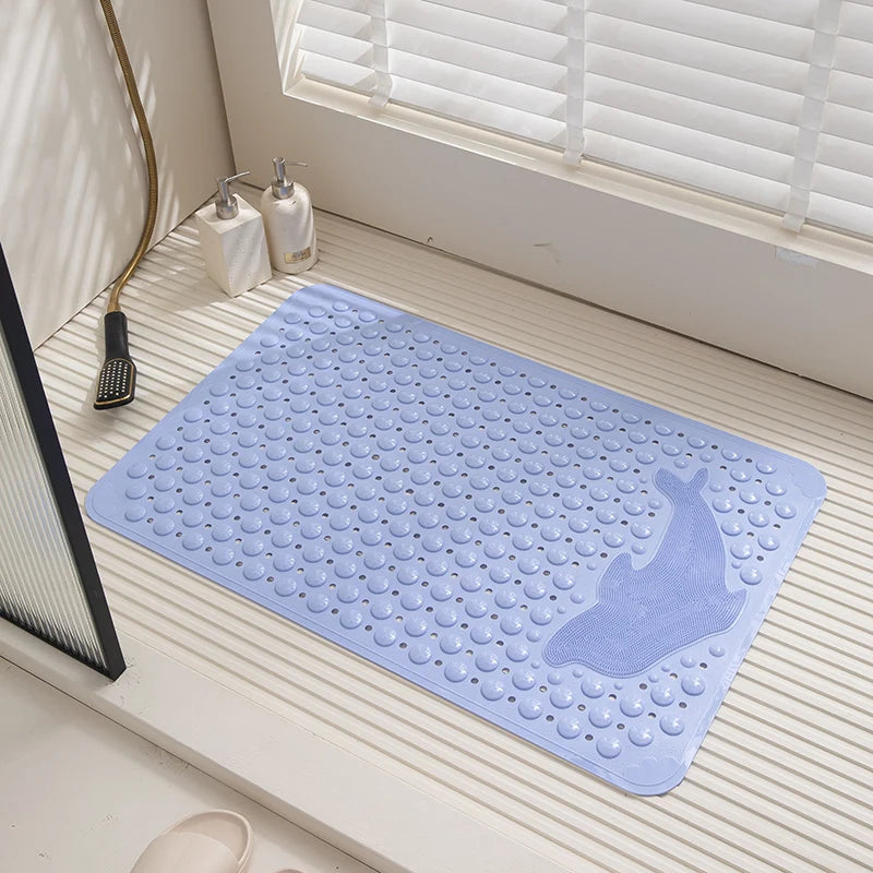 Washable Shower Bathroom Mat Massage Clean Feet Bathroom Non-slip PVC Bath Mat