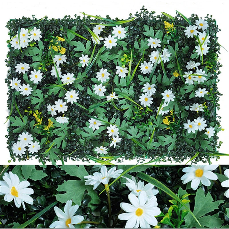 Green Artificial Plants Wall Panel Plastic Outdoor Lawns Fake Flowers Decor  Wedding Backdrop Party Garden Grass Flower Wall
