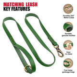 Personalized Dog Collar Leash Set Durable Genuine Leather Dog Collars Engraved Pet ID Necklace With Lead For Small Large Dogs