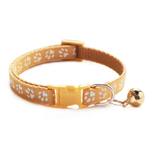 HABO Collar With Bell Cartoon Footprint Colorful Dog Puppy Cat Accessories Kitten Collar Adjustable Safety Bell Ring Necklace